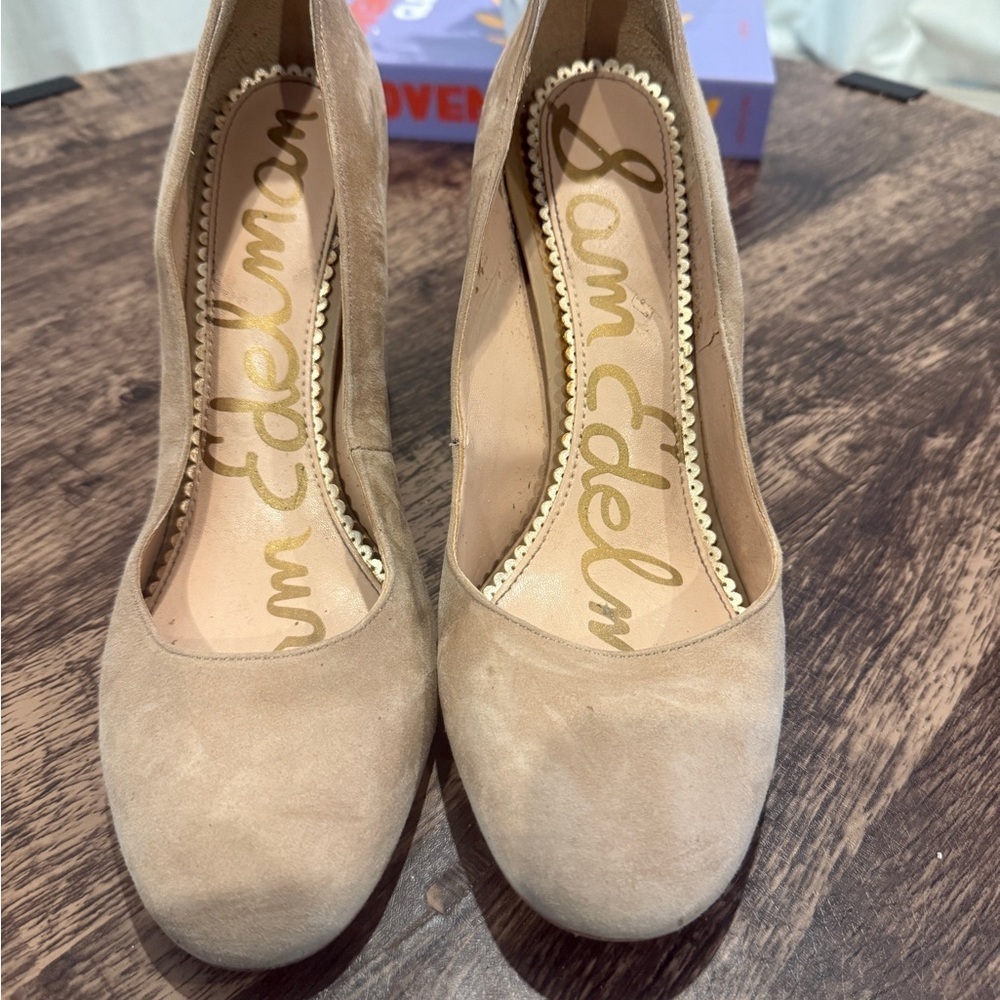 Sam Edelman Tan Heels Elegant Suede Design - Picture 6 of 8